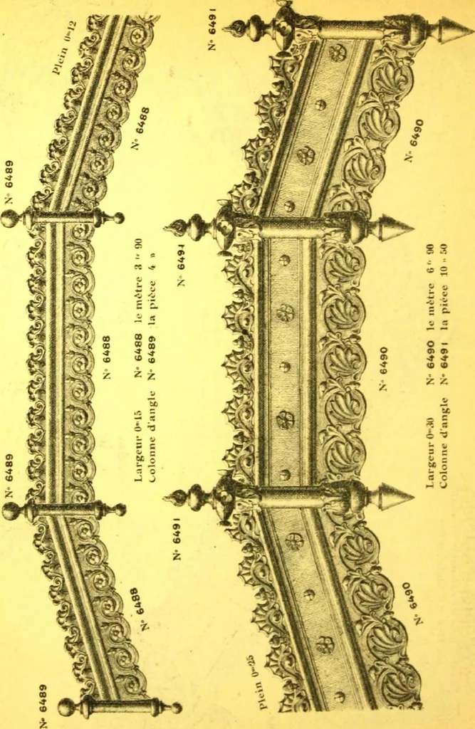 An illustration from Ornements pour l'architecture en zinc, cuivre, tole & plomb : travaux d'art sur dessins croquis & devis., 1912, leaf 293
