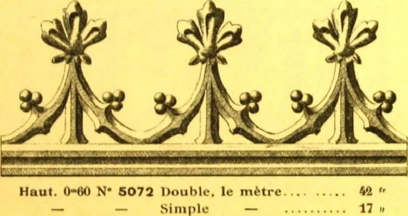 An illustration from Ornements pour l'architecture en zinc, cuivre, tole & plomb : travaux d'art sur dessins croquis & devis., 1912, leaf 30