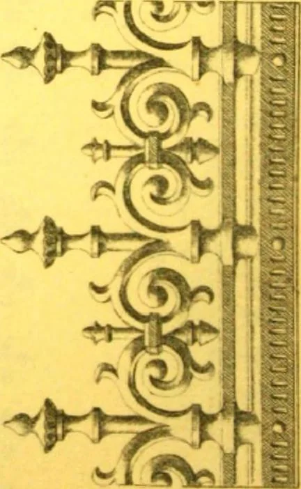 An illustration from Ornements pour l'architecture en zinc, cuivre, tole & plomb : travaux d'art sur dessins croquis & devis., 1912, leaf 31
