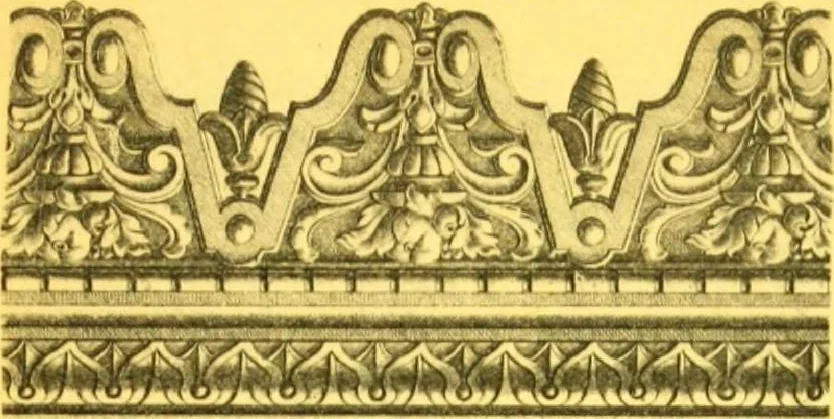 An illustration from Ornements pour l'architecture en zinc, cuivre, tole & plomb : travaux d'art sur dessins croquis & devis., 1912, leaf 313