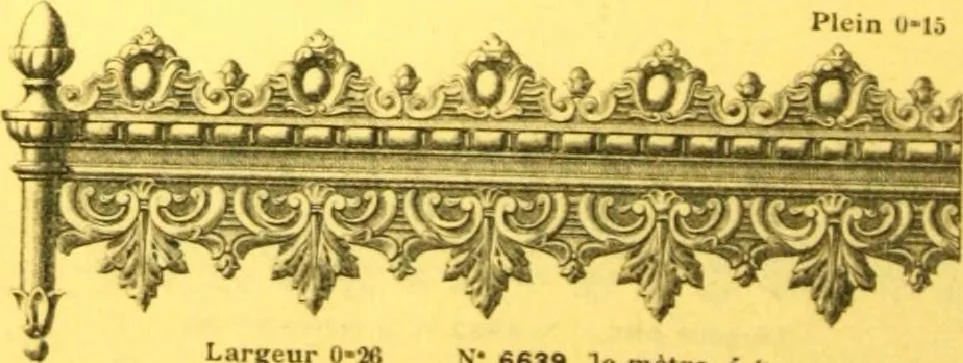 An illustration from Ornements pour l'architecture en zinc, cuivre, tole & plomb : travaux d'art sur dessins croquis & devis., 1912, leaf 317
