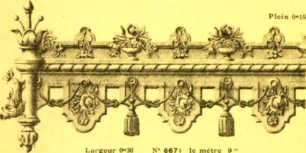 An illustration from Ornements pour l'architecture en zinc, cuivre, tole & plomb : travaux d'art sur dessins croquis & devis., 1912, leaf 322