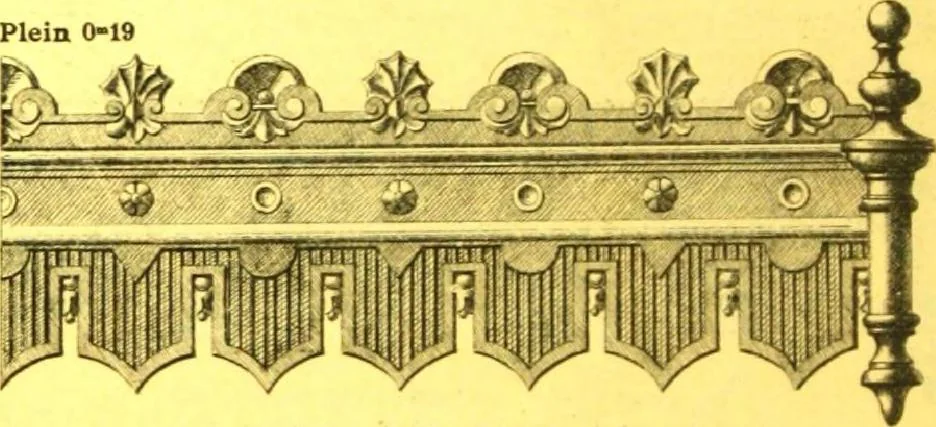 An illustration from Ornements pour l'architecture en zinc, cuivre, tole & plomb : travaux d'art sur dessins croquis & devis., 1912, leaf 323
