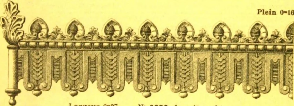 An illustration from Ornements pour l'architecture en zinc, cuivre, tole & plomb : travaux d'art sur dessins croquis & devis., 1912, leaf 324
