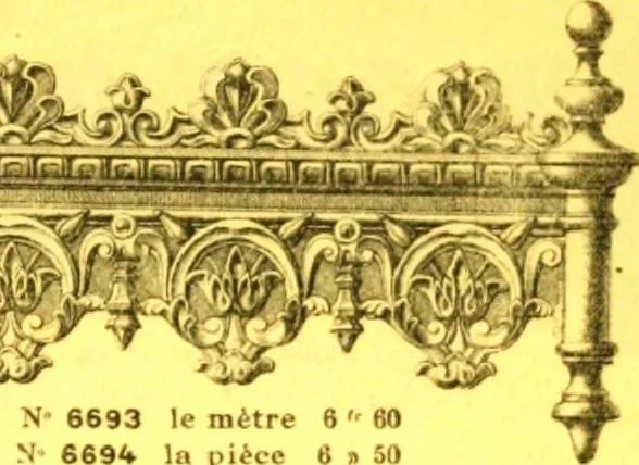 An illustration from Ornements pour l'architecture en zinc, cuivre, tole & plomb : travaux d'art sur dessins croquis & devis., 1912, leaf 326