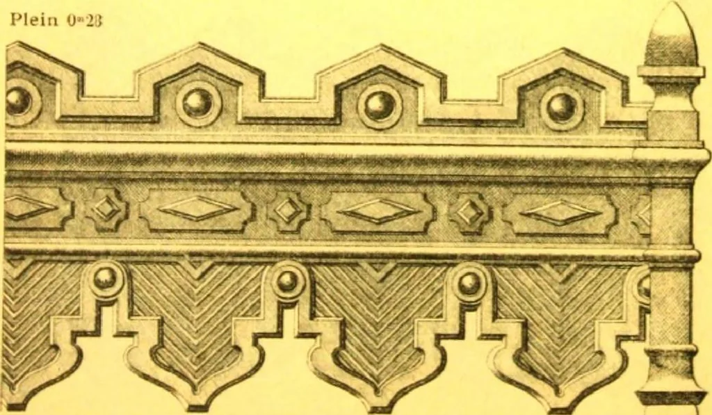 An illustration from Ornements pour l'architecture en zinc, cuivre, tole & plomb : travaux d'art sur dessins croquis & devis., 1912, leaf 326