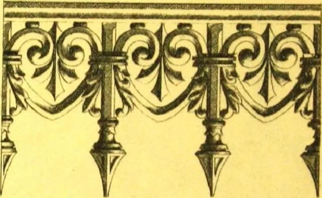 An illustration from Ornements pour l'architecture en zinc, cuivre, tole & plomb : travaux d'art sur dessins croquis & devis., 1912, leaf 33