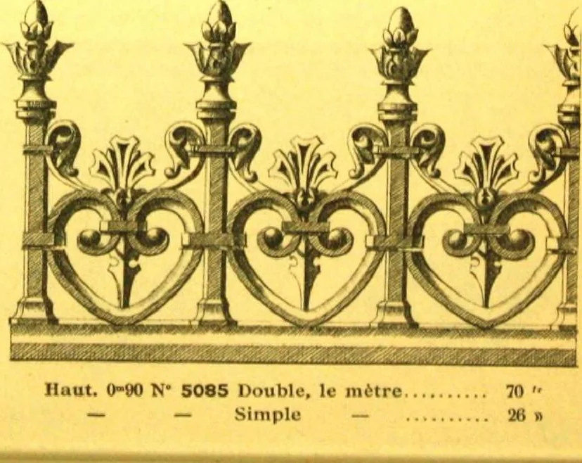 An illustration from Ornements pour l'architecture en zinc, cuivre, tole & plomb : travaux d'art sur dessins croquis & devis., 1912, leaf 33
