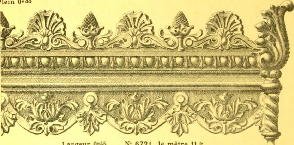 An illustration from Ornements pour l'architecture en zinc, cuivre, tole & plomb : travaux d'art sur dessins croquis & devis., 1912, leaf 331