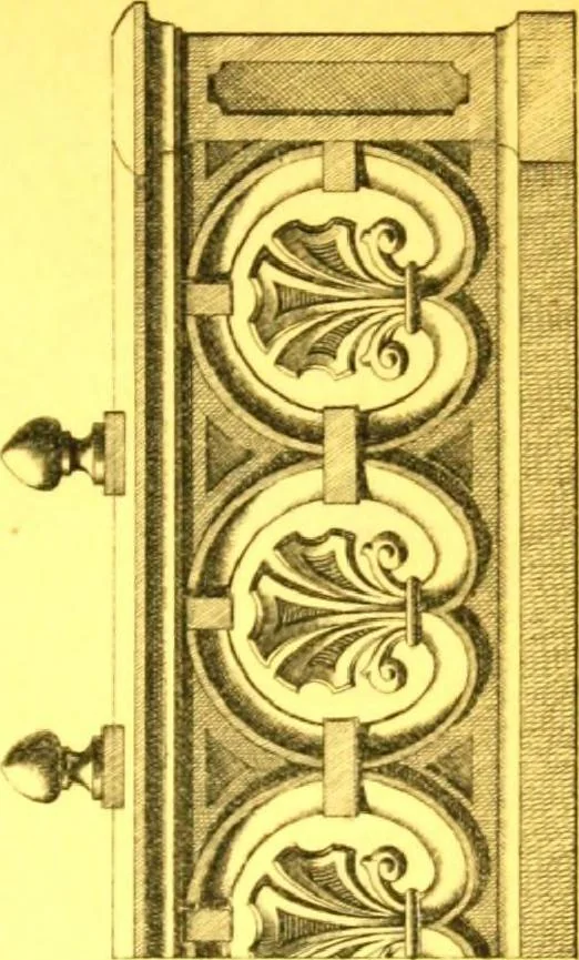 An illustration from Ornements pour l'architecture en zinc, cuivre, tole & plomb : travaux d'art sur dessins croquis & devis., 1912, leaf 42