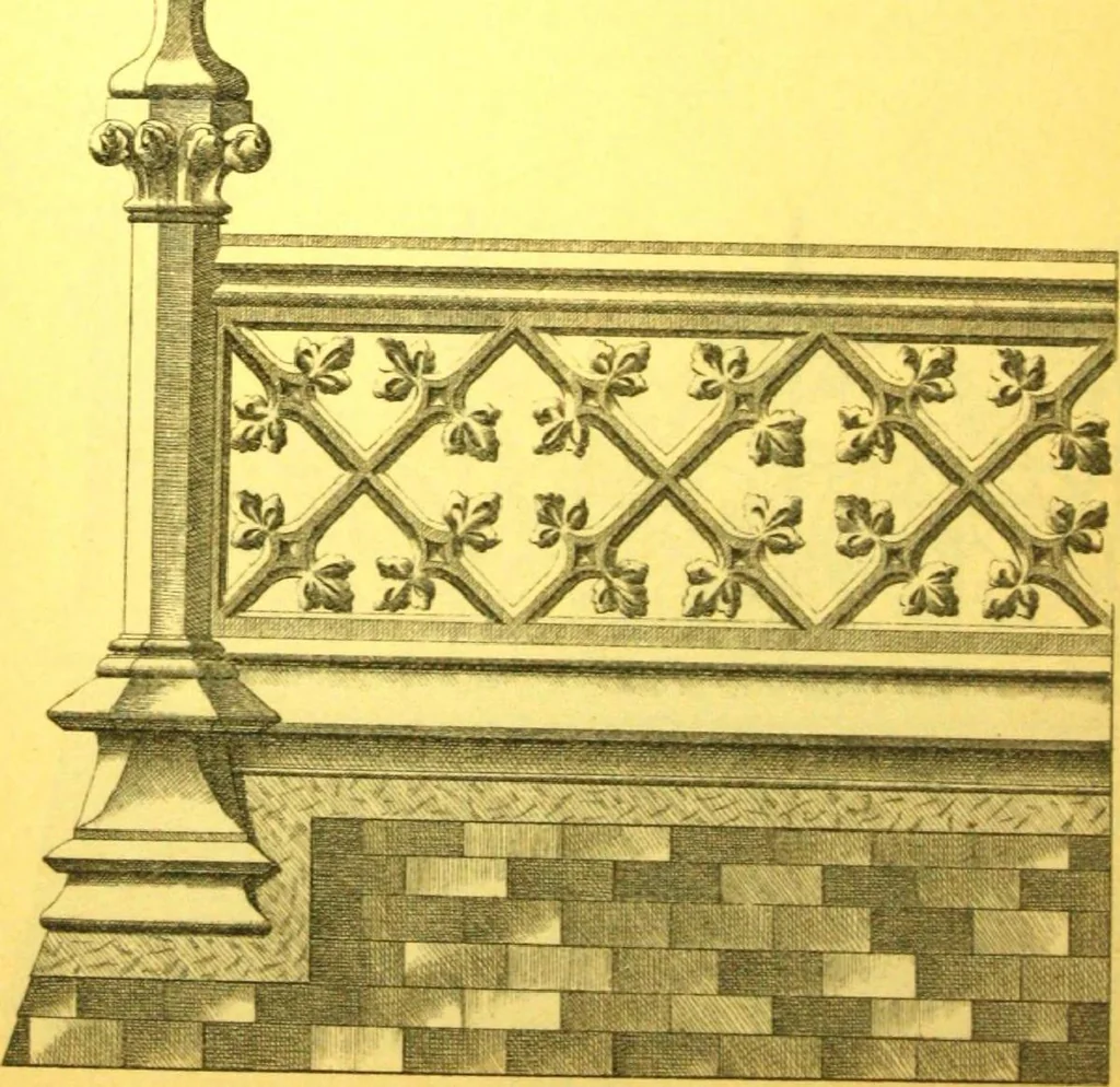 An illustration from Ornements pour l'architecture en zinc, cuivre, tole & plomb : travaux d'art sur dessins croquis & devis., 1912, leaf 59