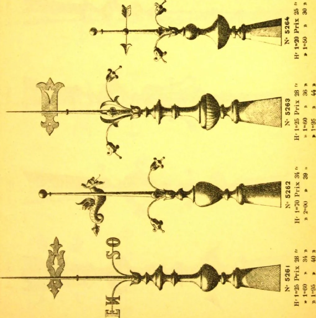 An illustration from Ornements pour l'architecture en zinc, cuivre, tole & plomb : travaux d'art sur dessins croquis & devis., 1912, leaf 84