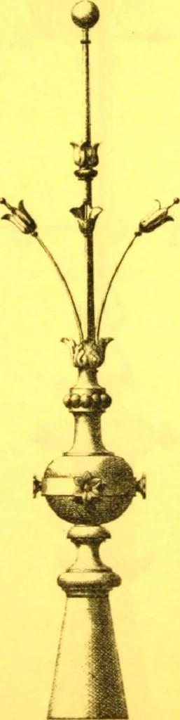 An illustration from Ornements pour l'architecture en zinc, cuivre, tole & plomb : travaux d'art sur dessins croquis & devis., 1912, leaf 94