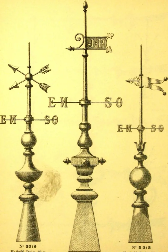 An illustration from Ornements pour l'architecture en zinc, cuivre, tole & plomb : travaux d'art sur dessins croquis & devis., 1912, leaf 95