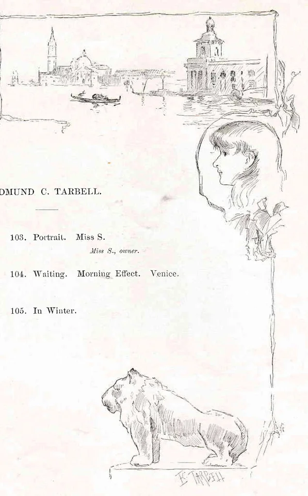 An illustration from Sixth Annual Exhibition of the Paint and Clay Club 1887, 1887, leaf 46