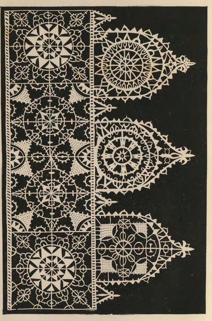 An illustration from A descriptive catalogue of the collection of lace ... : in the South Kensington museum., 1881, leaf 21