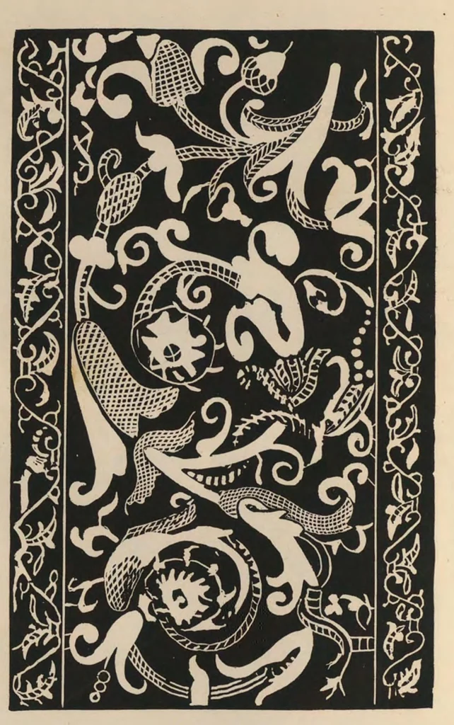 An illustration from A descriptive catalogue of the collection of lace ... : in the South Kensington museum., 1881, leaf 25