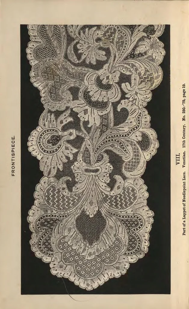 An illustration from A descriptive catalogue of the collection of lace ... : in the South Kensington museum., 1881, leaf 7