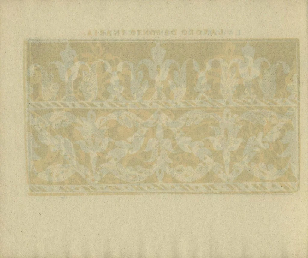 An illustration from Studio delle virtuose dame : doue si vedono bellissimi lauori di punto in aria, reticella, di maglia, 1597, leaf 21