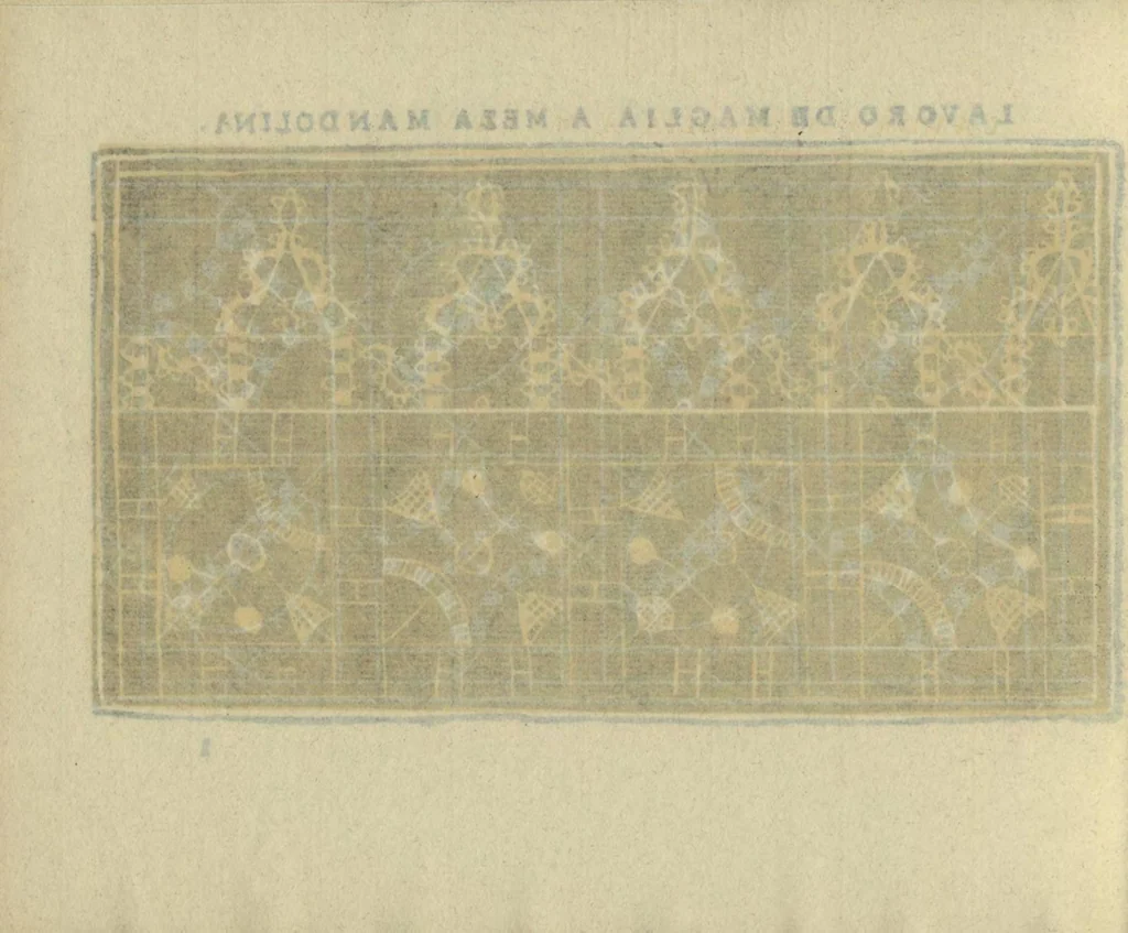 An illustration from Studio delle virtuose dame : doue si vedono bellissimi lauori di punto in aria, reticella, di maglia, 1597, leaf 69