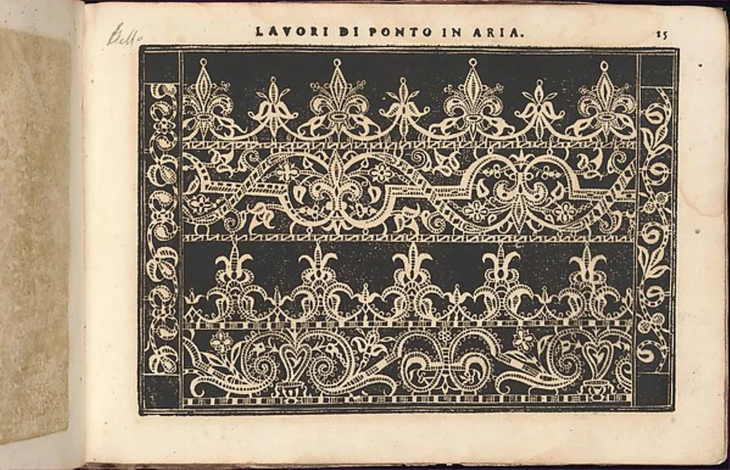 An illustration from Teatro delle nobili et virtuose donne, dove si reppresentano varii disegni di lavori novamente inventatidisegnati de Elisabetta Catanea, 1616, leaf 12