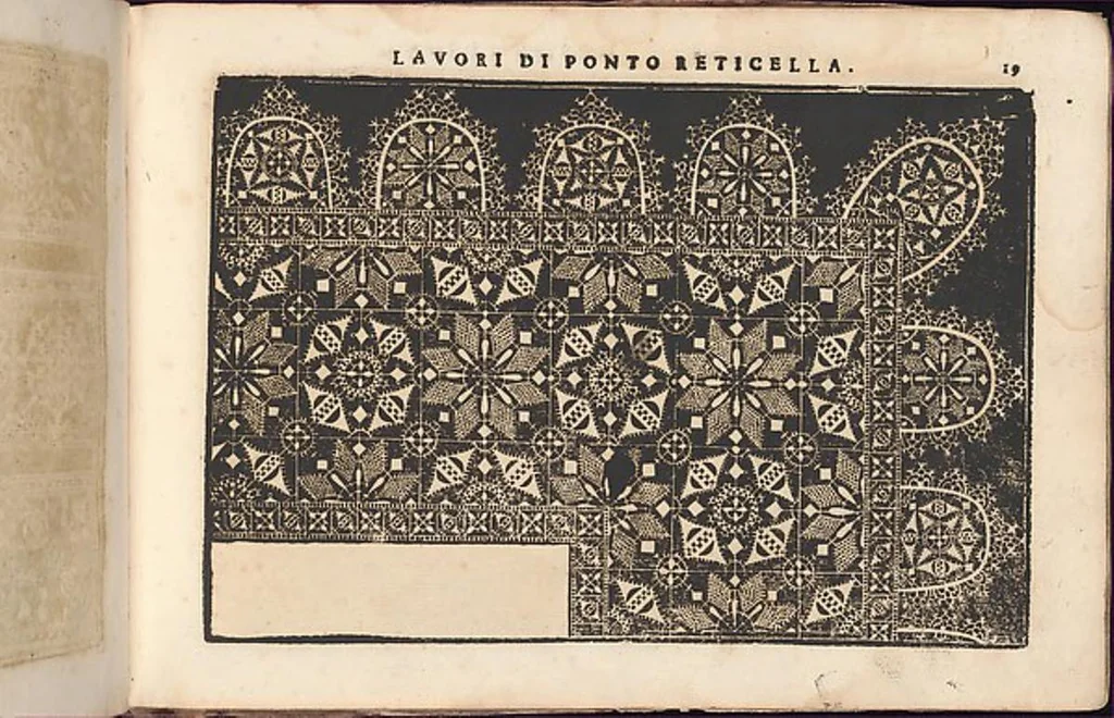 An illustration from Teatro delle nobili et virtuose donne, dove si reppresentano varii disegni di lavori novamente inventatidisegnati de Elisabetta Catanea, 1616, leaf 16