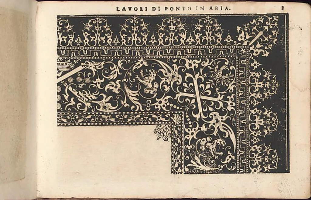 An illustration from Teatro delle nobili et virtuose donne, dove si reppresentano varii disegni di lavori novamente inventatidisegnati de Elisabetta Catanea, 1616, leaf 2