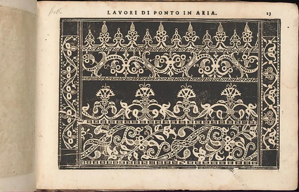 An illustration from Teatro delle nobili et virtuose donne, dove si reppresentano varii disegni di lavori novamente inventatidisegnati de Elisabetta Catanea, 1616, leaf 20