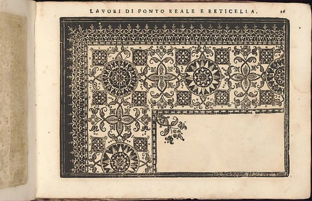 An illustration from Teatro delle nobili et virtuose donne, dove si reppresentano varii disegni di lavori novamente inventatidisegnati de Elisabetta Catanea, 1616, leaf 23