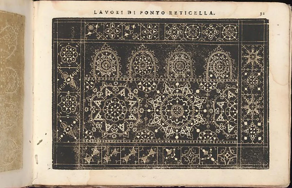 An illustration from Teatro delle nobili et virtuose donne, dove si reppresentano varii disegni di lavori novamente inventatidisegnati de Elisabetta Catanea, 1616, leaf 27