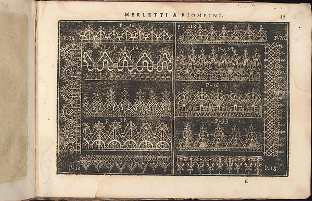 An illustration from Teatro delle nobili et virtuose donne, dove si reppresentano varii disegni di lavori novamente inventatidisegnati de Elisabetta Catanea, 1616, leaf 31