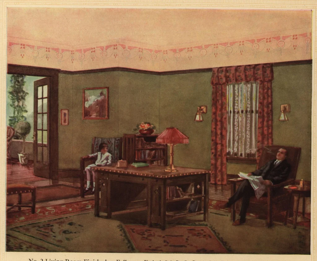 An illustration from Pee Gee flatkoatt : the modern method of decorating walls., 1913, leaf 14
