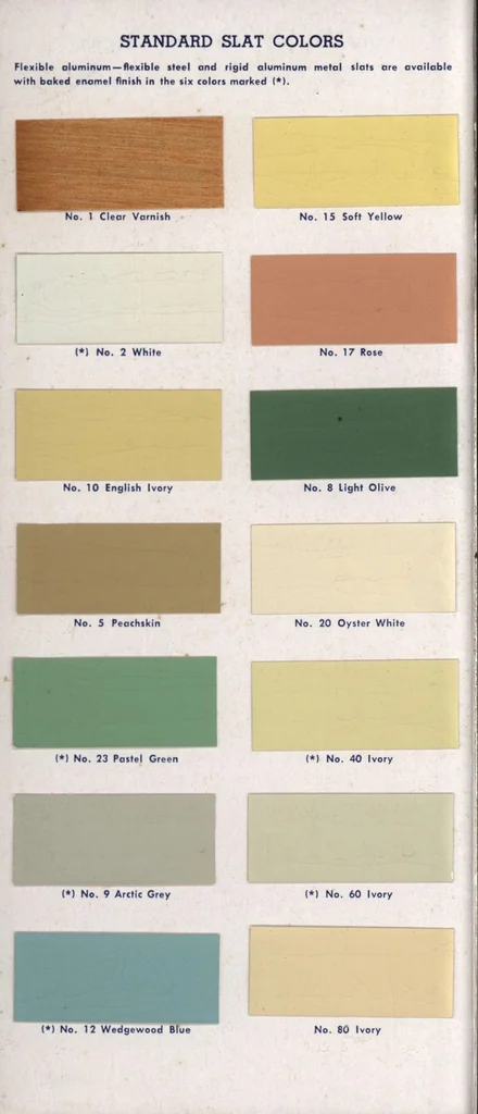 An illustration from Pella venetian blinds offer color tones of today., 1930, leaf 1