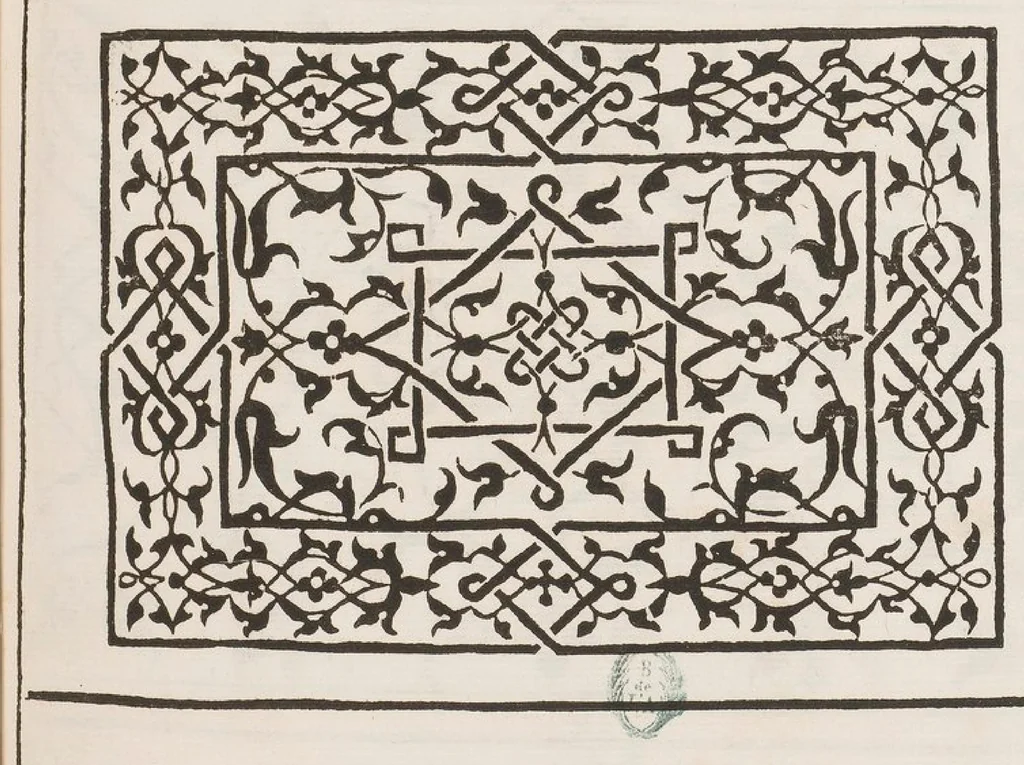 An illustration from La fleur de la science de pourtraicture Et patrons de broderie. facon arabicque et ytalique., 1530, leaf 18