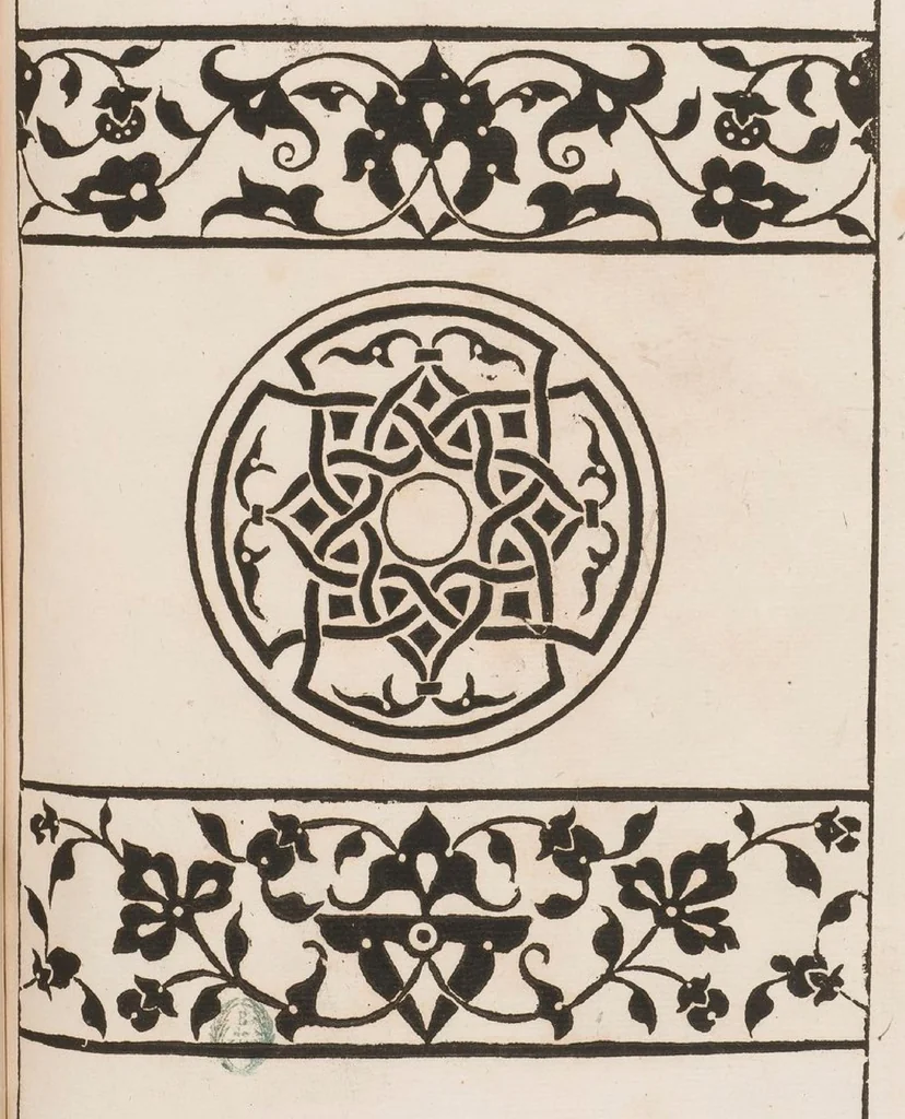 An illustration from La fleur de la science de pourtraicture Et patrons de broderie. facon arabicque et ytalique., 1530, leaf 34