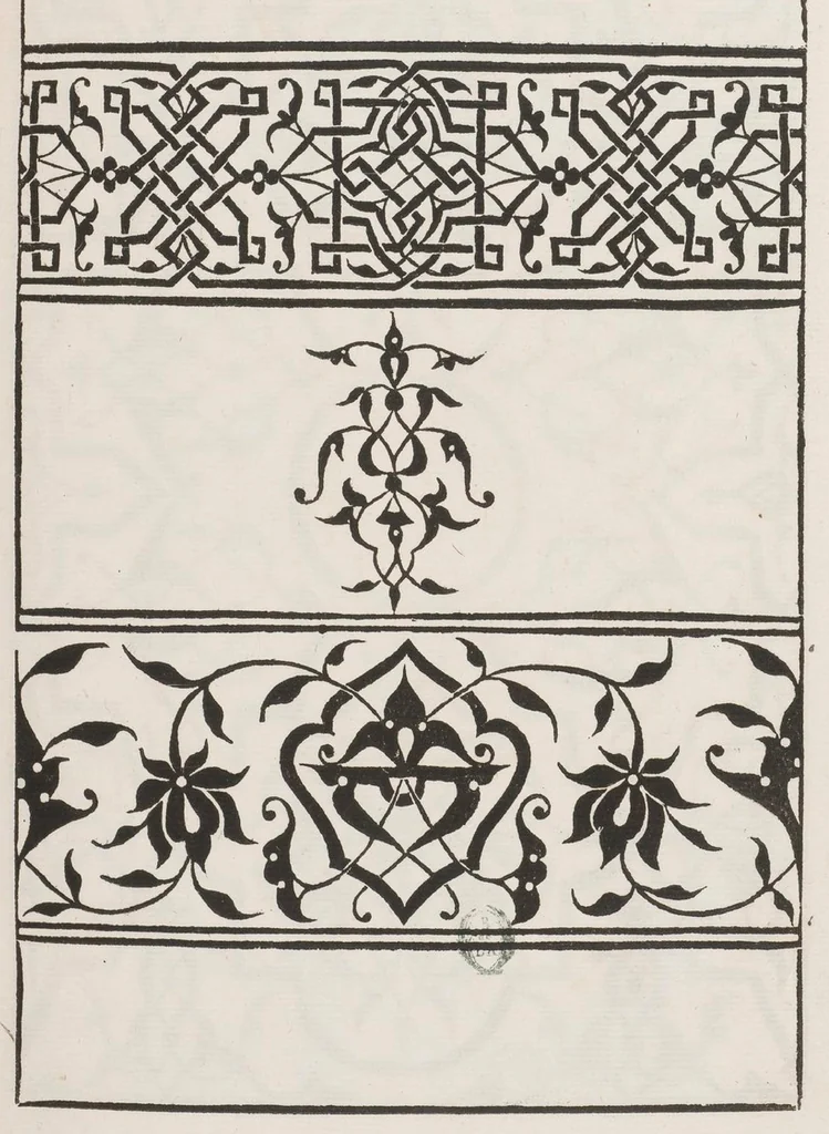 An illustration from La fleur de la science de pourtraicture Et patrons de broderie. facon arabicque et ytalique., 1530, leaf 8