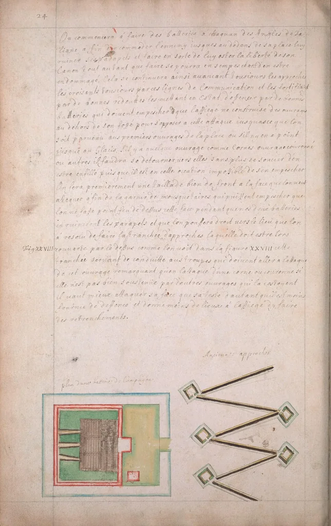An illustration from Petit traitté de la fortification moderne [manuscript] [16--], leaf 34