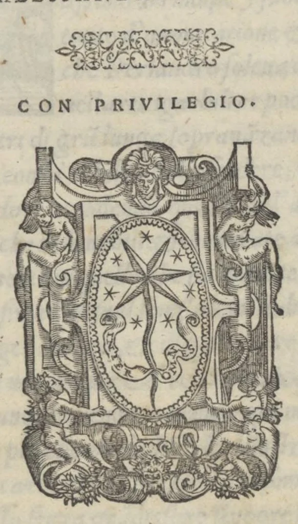 An illustration from La prima parte dele theoriche o' vero speculationi dei pianeti, di m. Alessandro Piccolomini, 1558, leaf 0