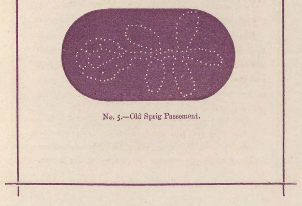 An illustration from Madame Goubaud's pillow lace patterns, and instructions in Honiton lace making, 1800, leaf 18