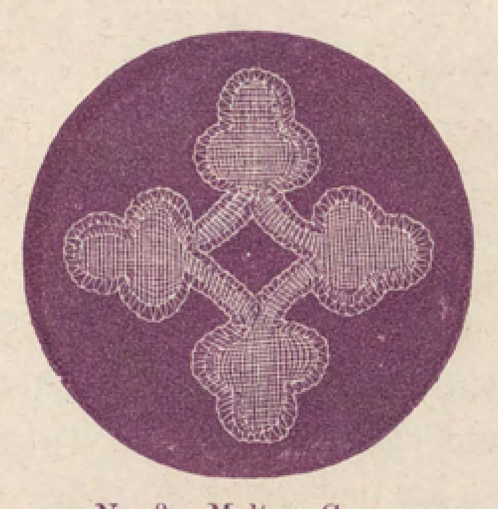 An illustration from Madame Goubaud's pillow lace patterns, and instructions in Honiton lace making, 1800, leaf 22