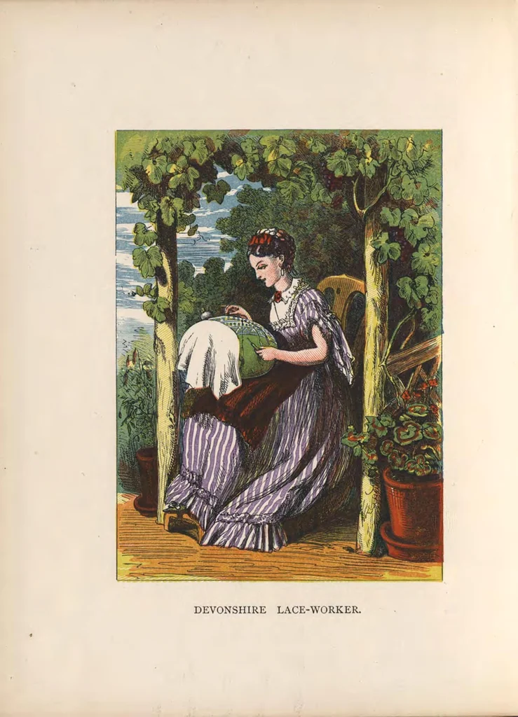 An illustration from Madame Goubaud's pillow lace patterns, and instructions in Honiton lace making, 1800, leaf 7