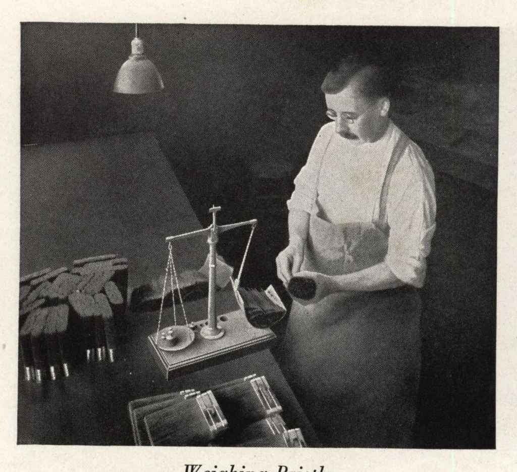 An illustration from Paints, varnishes and brushes; their history manufacture and use, 1923, leaf 145