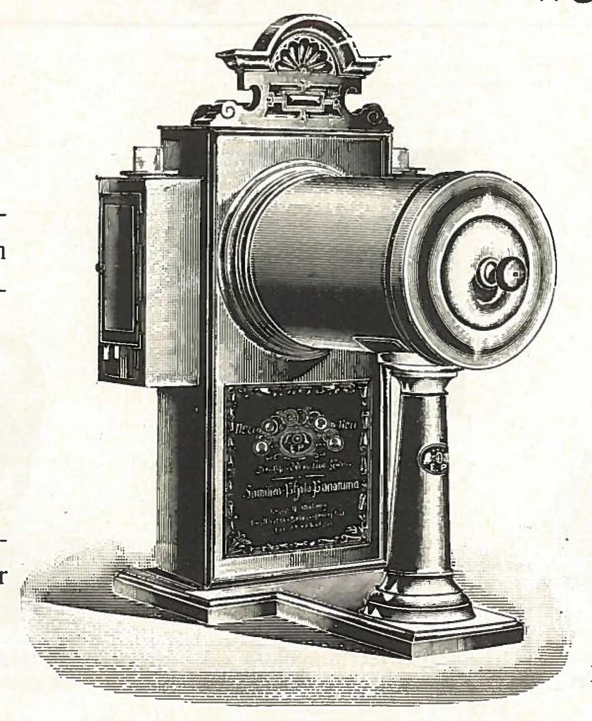 An illustration from Preis-Liste 1902. Laterna Magica, Nebelbild-Apparate, Modell-Dampfmaschinen Heissluft-Motore, 1902, leaf 25