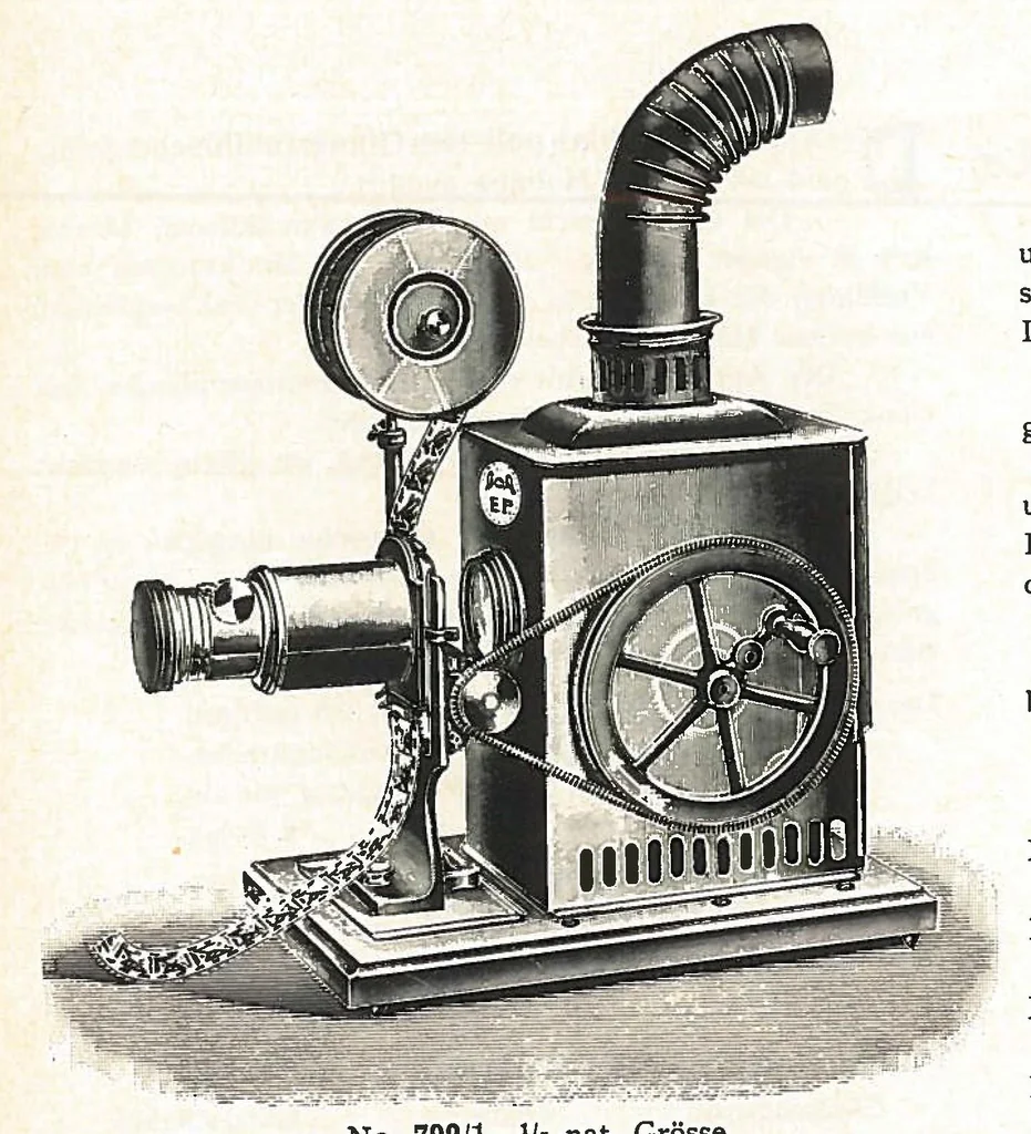 An illustration from Preis-Liste 1902. Laterna Magica, Nebelbild-Apparate, Modell-Dampfmaschinen Heissluft-Motore, 1902, leaf 49
