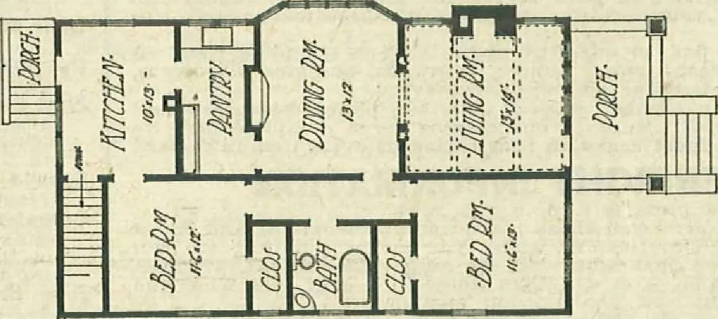 An illustration from Plans of modern homes, 320, 1913, leaf 13
