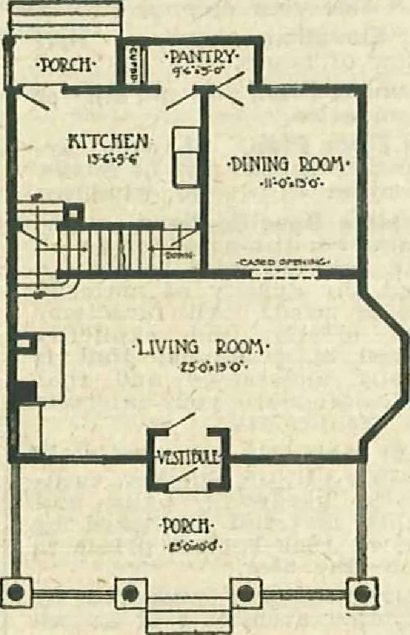An illustration from Plans of modern homes, 320, 1913, leaf 17