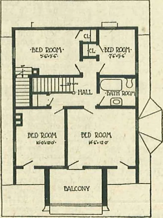An illustration from Plans of modern homes, 320, 1913, leaf 17