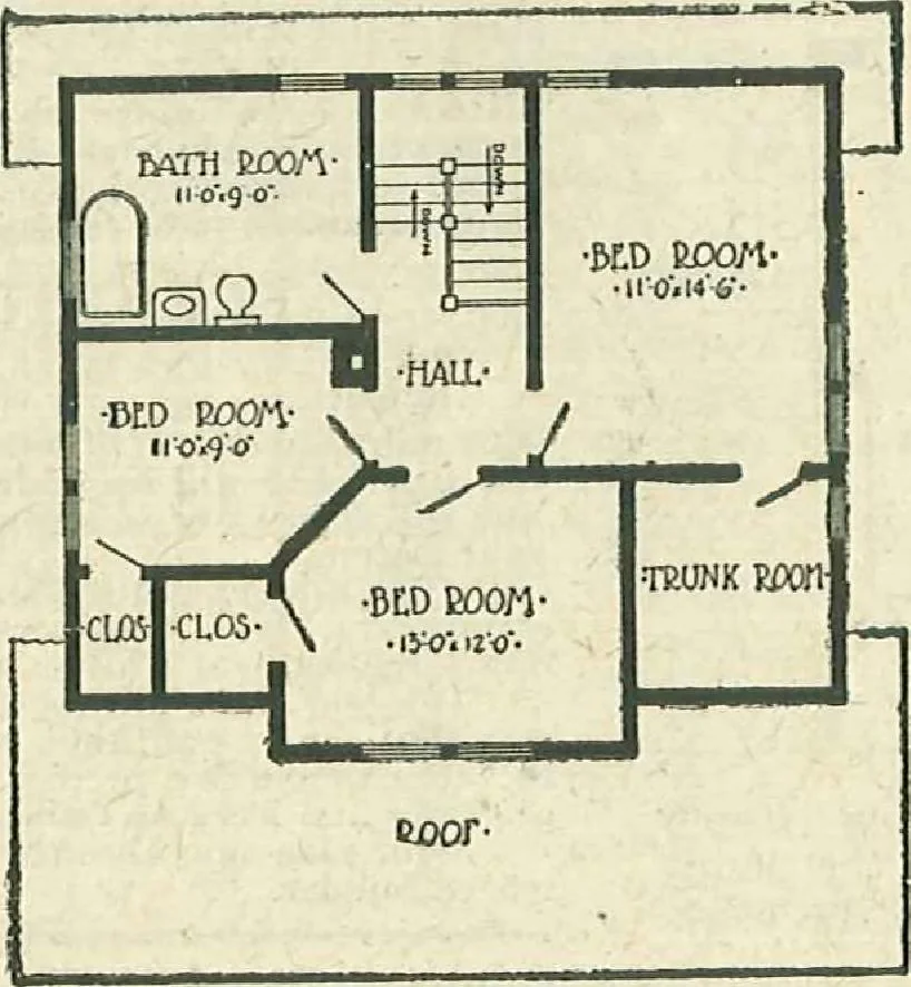 An illustration from Plans of modern homes, 320, 1913, leaf 19