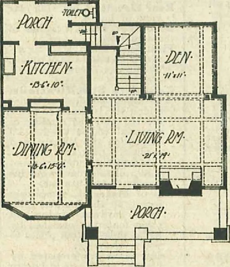 An illustration from Plans of modern homes, 320, 1913, leaf 21