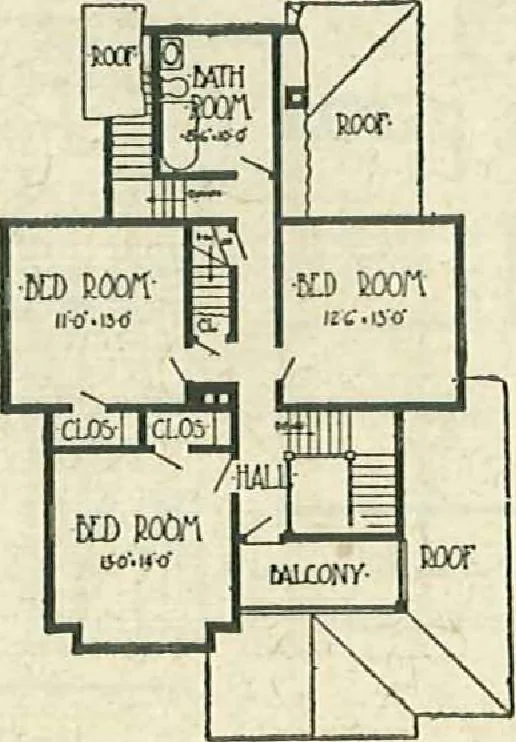 An illustration from Plans of modern homes, 320, 1913, leaf 23